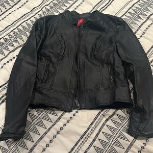 Guess black leather jacket